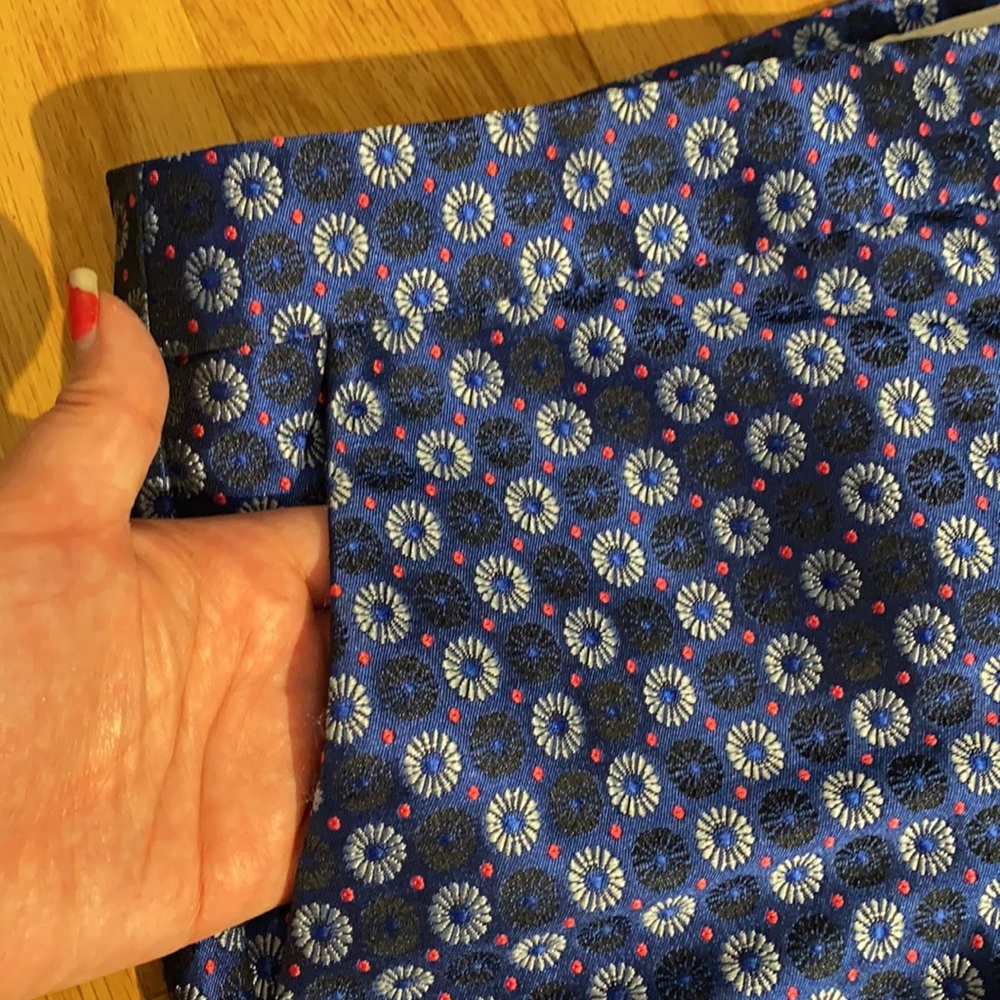 Anthropologie Leifsdottir blue patterned cropped pants - Picture 4 of 14